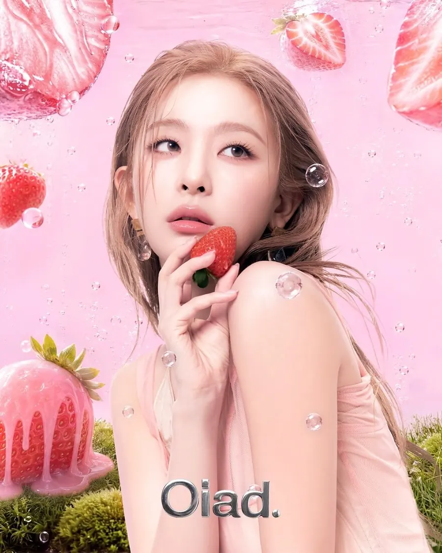 Seulgi with a strawberry, makeup by Woosun