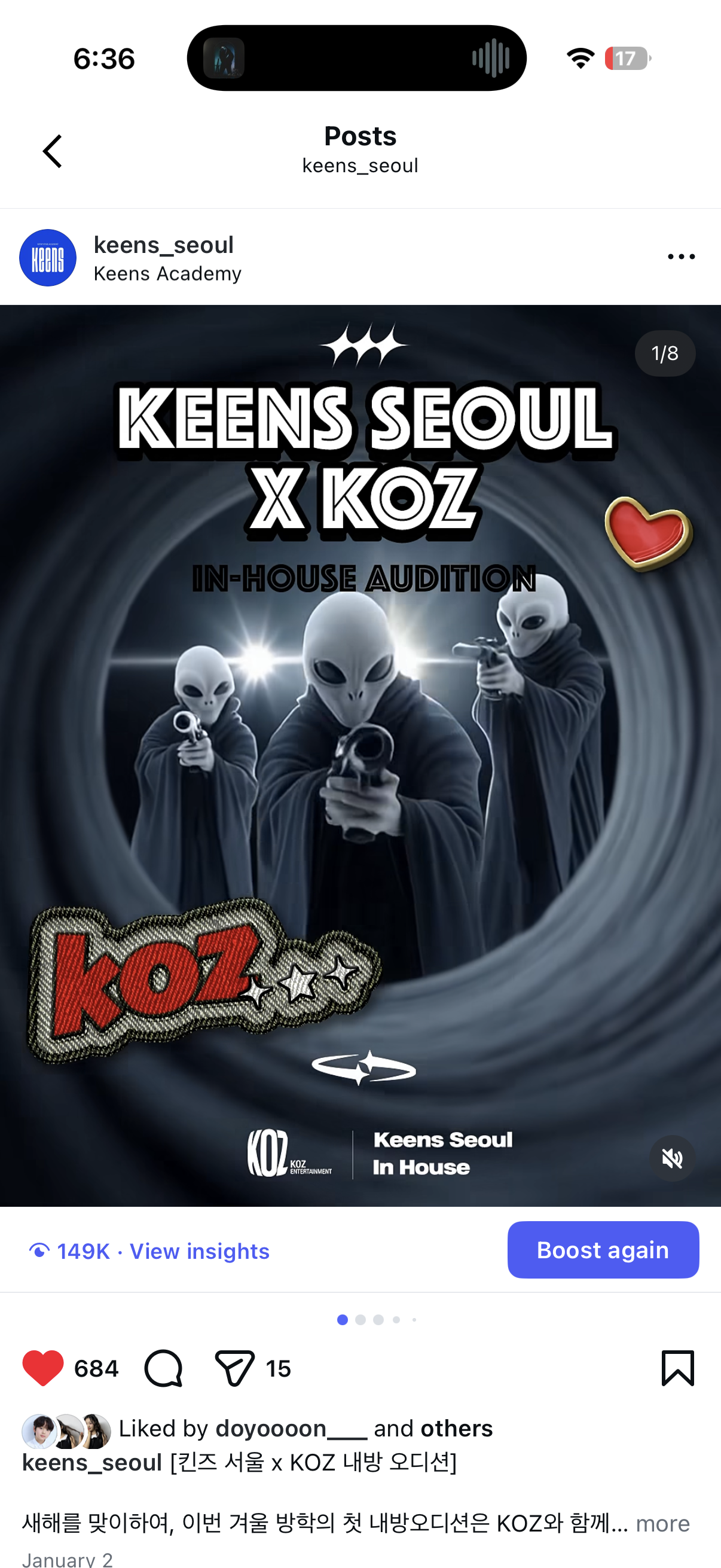 KOZ audition