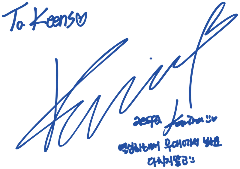 aespa Karina — autograph to Keens